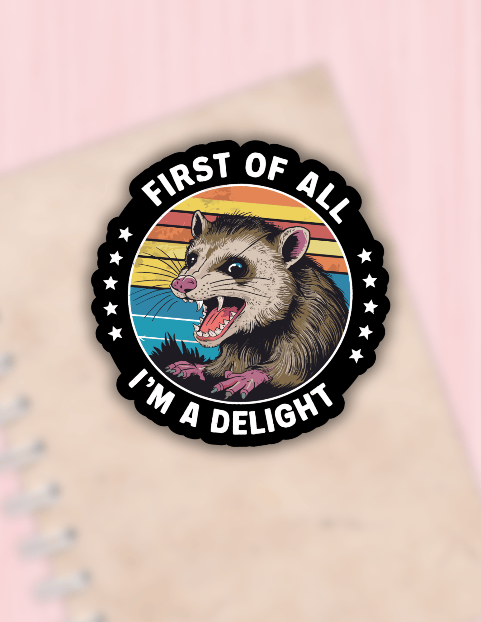Lalatina Shop Cards First of all I'm a delight opposum sticker