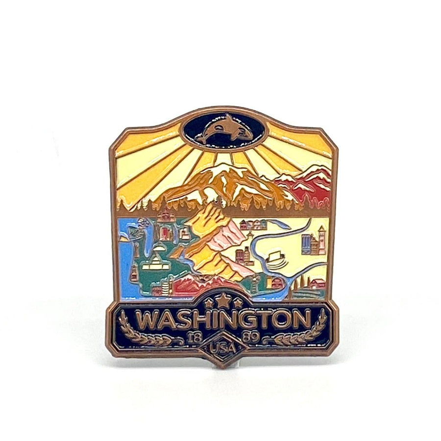 Landmarks Unlimited enamel pin State of Washington Washington - Enamel Pin