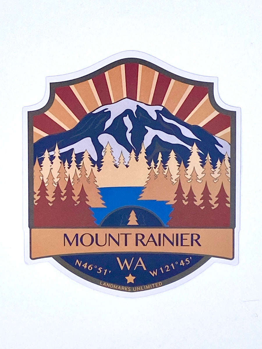 Landmarks Unlimited Sticker Mount Rainier, Washington - 4" Vinyl Sticker