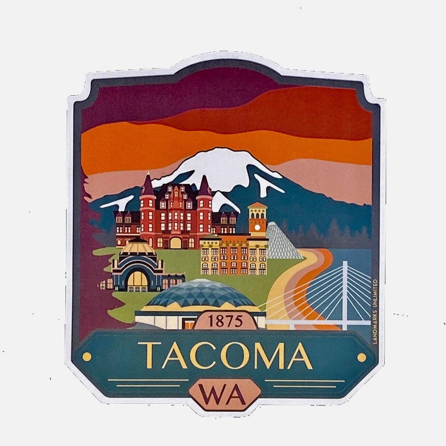 Landmarks Unlimited Sticker Tacoma Washington - 4" Vinyl Sticker