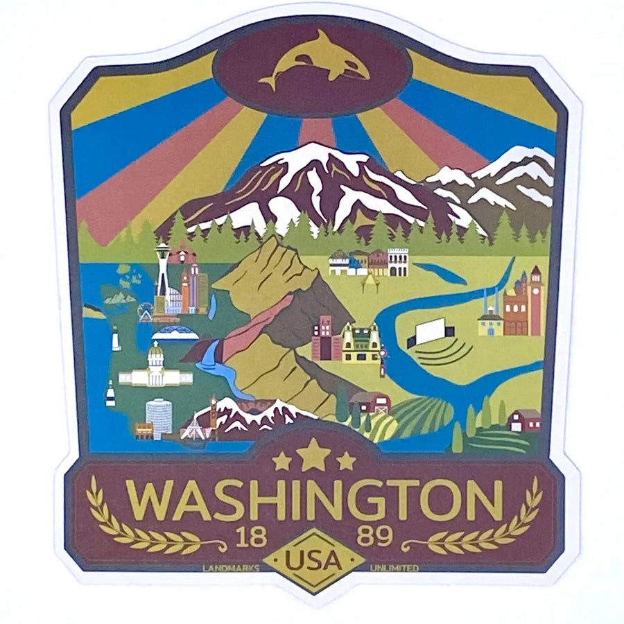 Landmarks Unlimited Sticker Washington State - 2.5" Vinyl Sticker