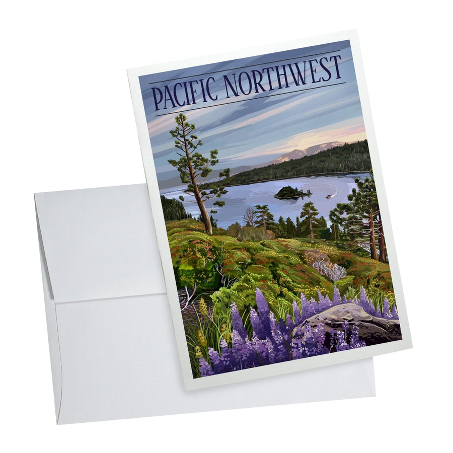 Lantern Press Card Pacific Northwest, Sound and Mountains Notecard