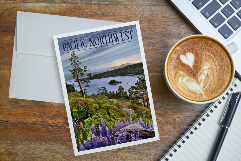 Lantern Press Card Pacific Northwest, Sound and Mountains Notecard