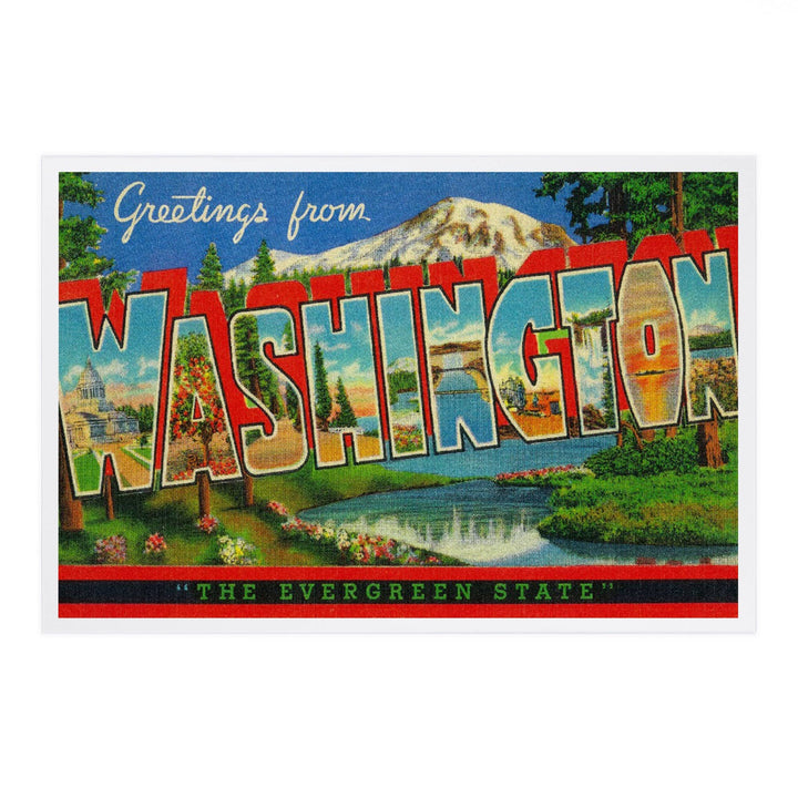 Lantern Press Cards Postcard - Gig Harbor, WashingtGreetings from Washington Evergreen State