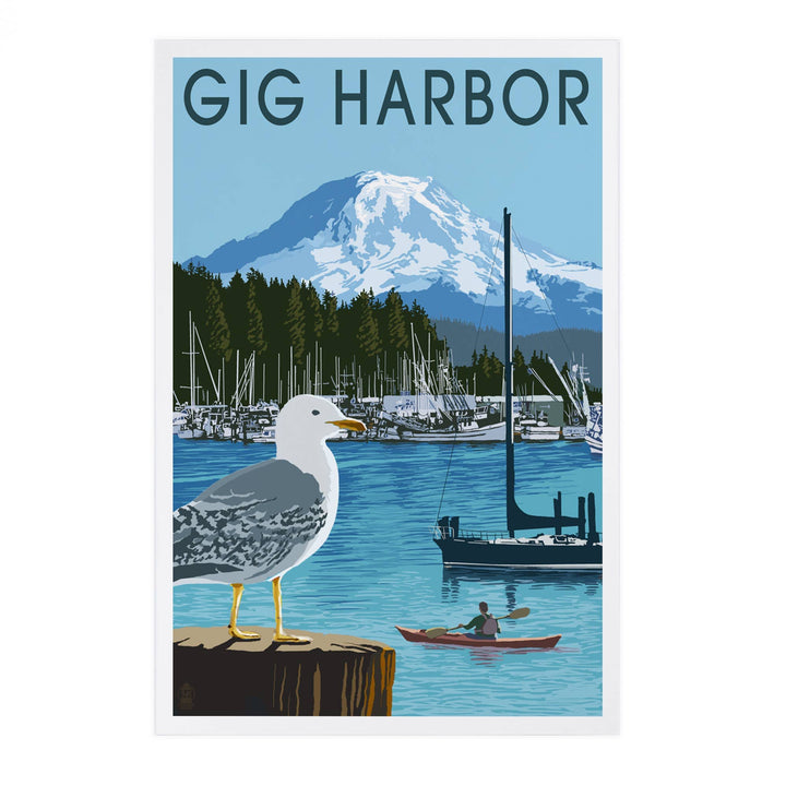 Lantern Press Cards Postcard - Gig Harbor, Washington, Day Scene