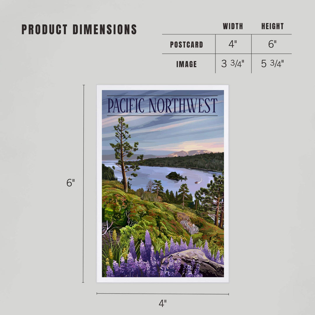 Lantern Press Cards Postcard - Pacific Northwest, Sound and Mountains