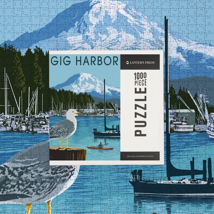 Lantern Press Gifts 1000 Piece Puzzle Gig Harbor, Washington, Day Scene