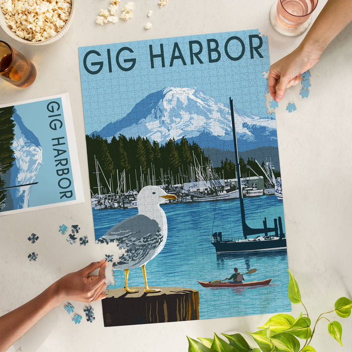 Lantern Press Gifts 1000 Piece Puzzle Gig Harbor, Washington, Day Scene