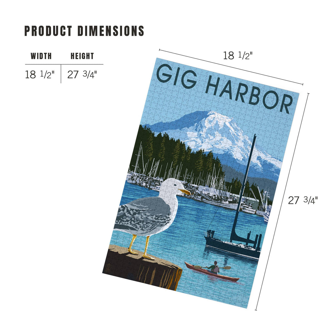 Lantern Press Gifts 1000 Piece Puzzle Gig Harbor, Washington, Day Scene