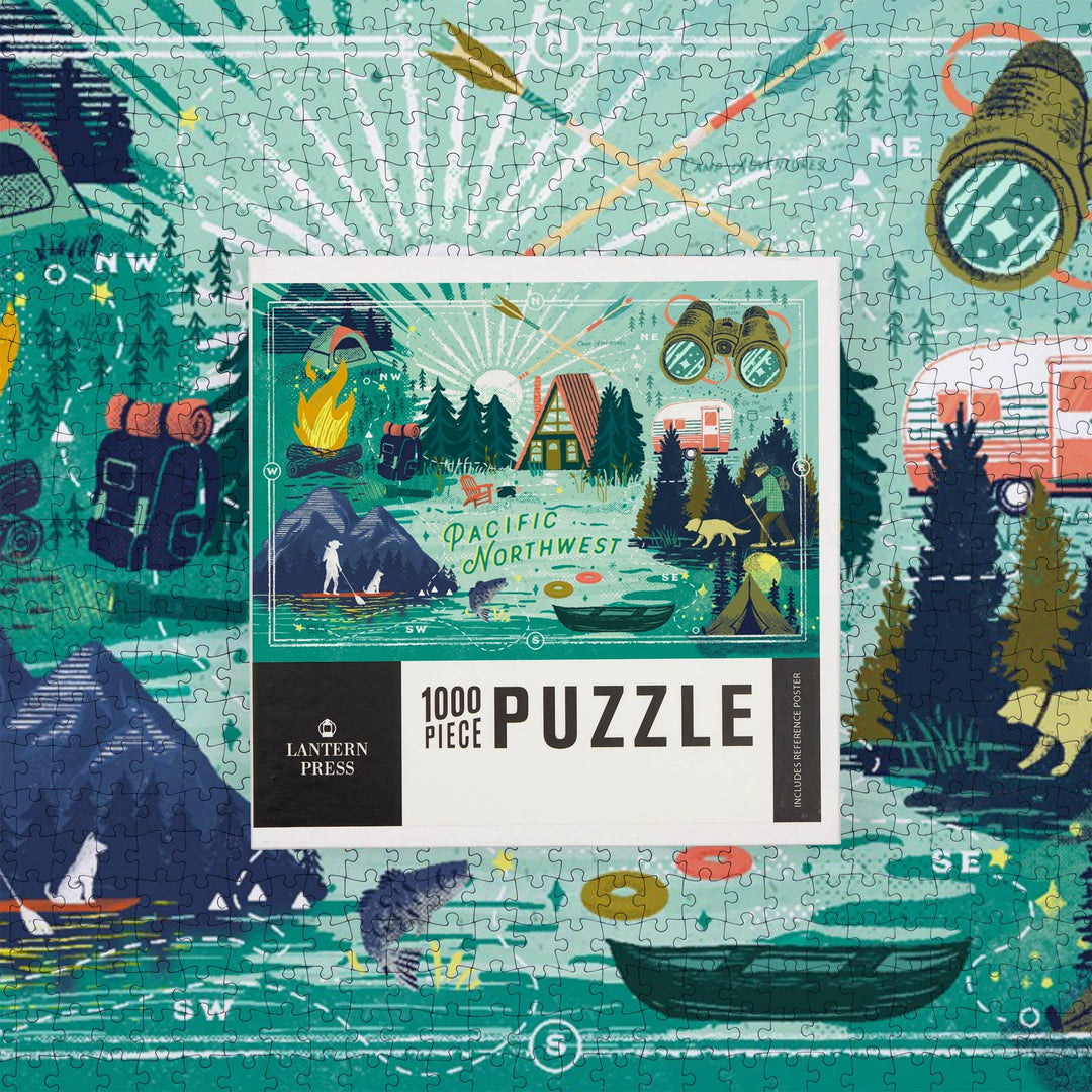Lantern Press Gifts 1000 Piece Puzzle Pacific Northwest, Lake Life, Collage