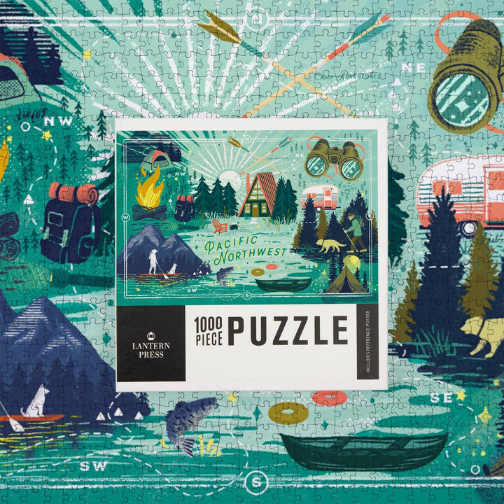 Lantern Press Gifts 1000 Piece Puzzle Pacific Northwest, Lake Life, Collage