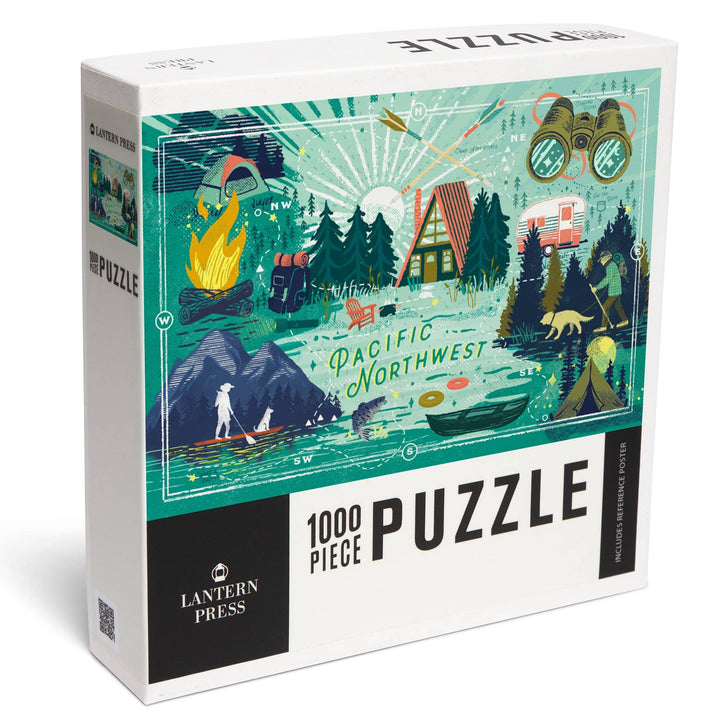 Lantern Press Gifts 1000 Piece Puzzle Pacific Northwest, Lake Life, Collage