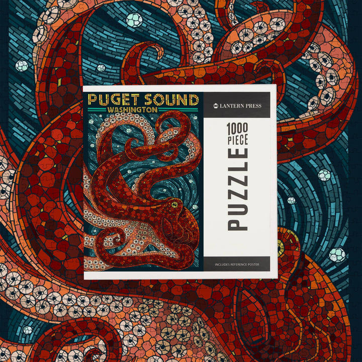 Lantern Press Gifts 1000 Piece Puzzle Puget Sound Washington, Octopus Mosaic