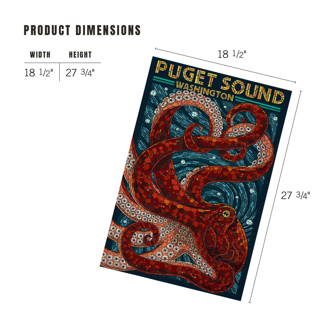 Lantern Press Gifts 1000 Piece Puzzle Puget Sound Washington, Octopus Mosaic