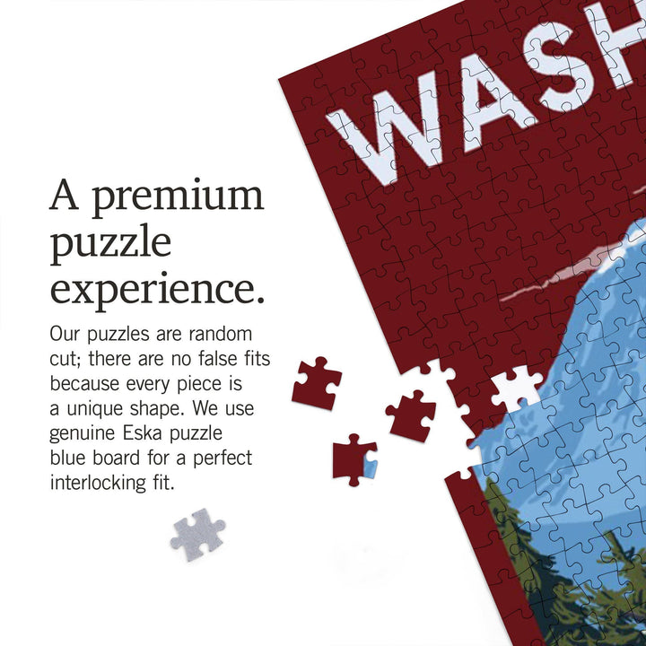 Lantern Press Gifts 1000 Piece Puzzle Washington, Ferry and Mount Rainier Scene