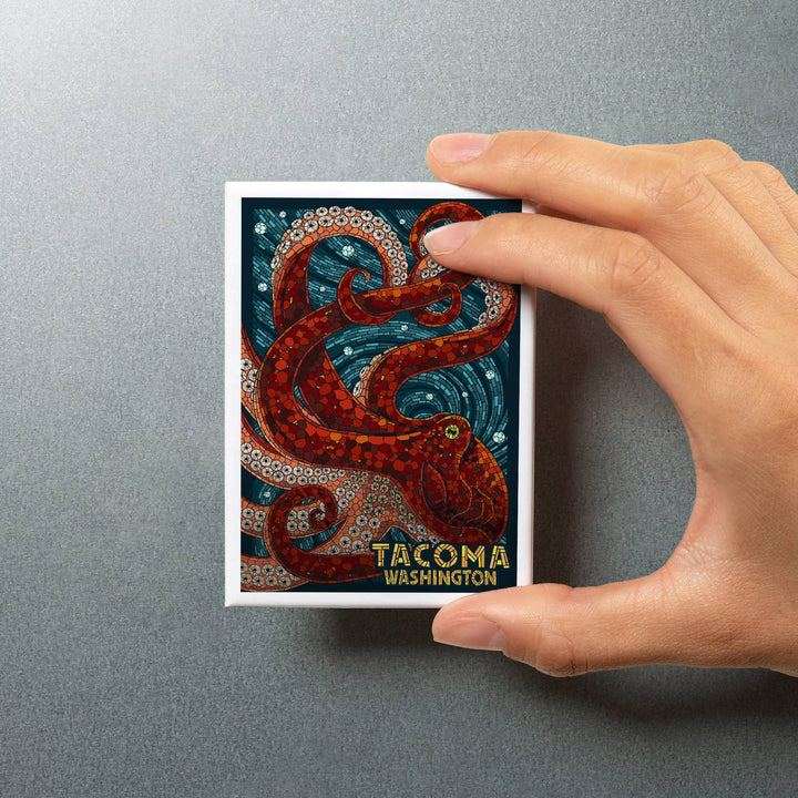 Lantern Press Gifts Magnet Tacoma, Washington, Octopus, Mosaic
