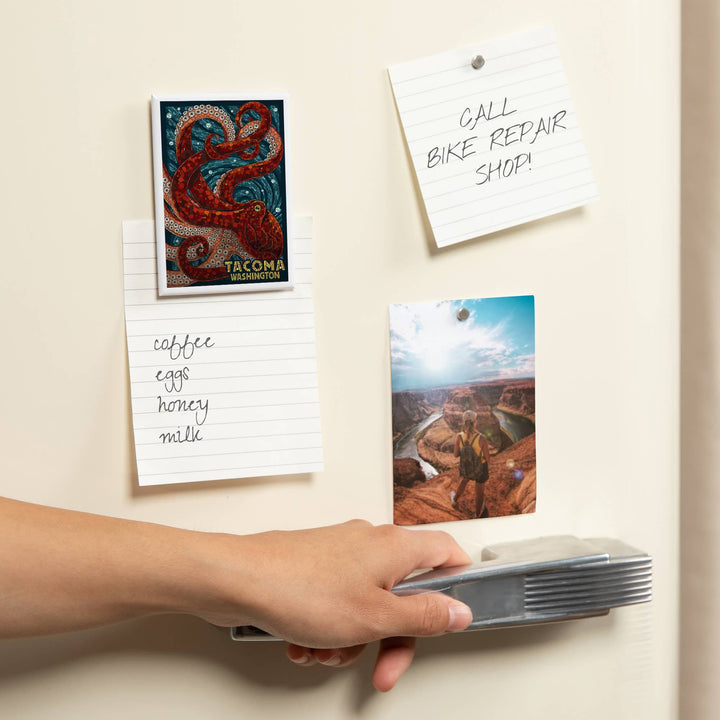 Lantern Press Gifts Magnet Tacoma, Washington, Octopus, Mosaic
