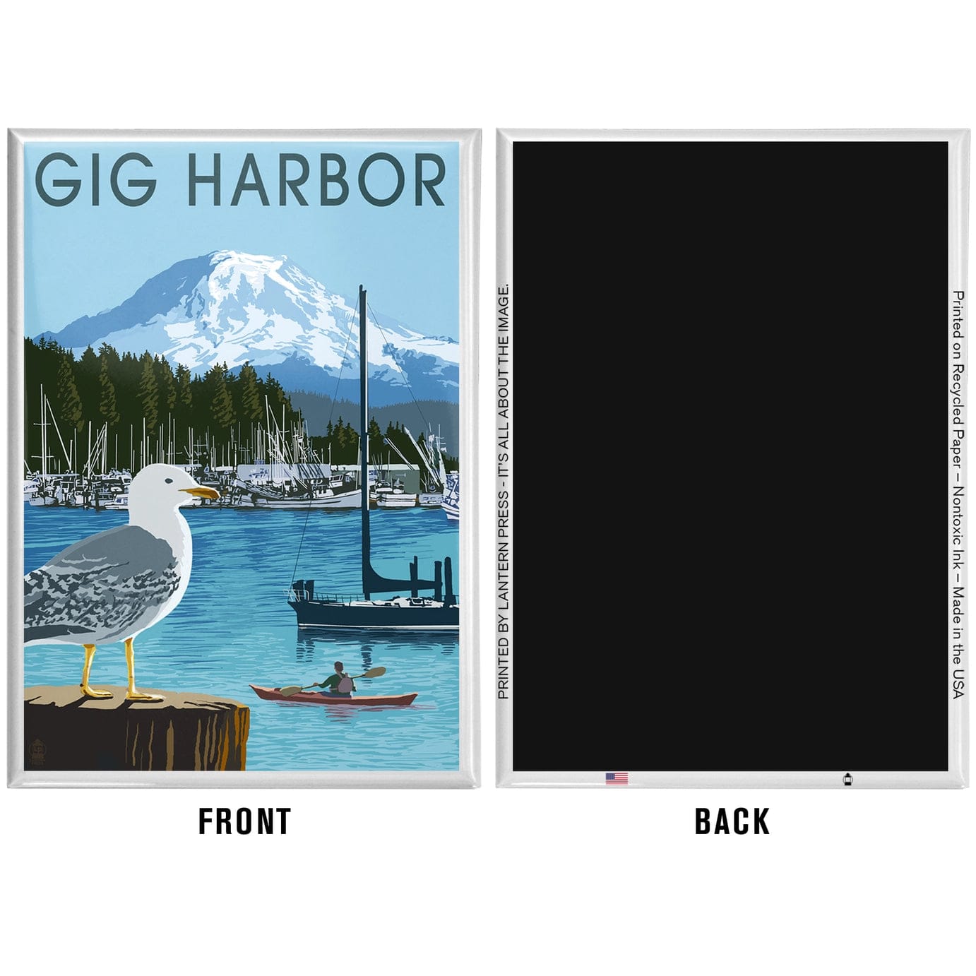 Lantern Press Magnet Gig Harbor, Washington, Day Scene Magnet