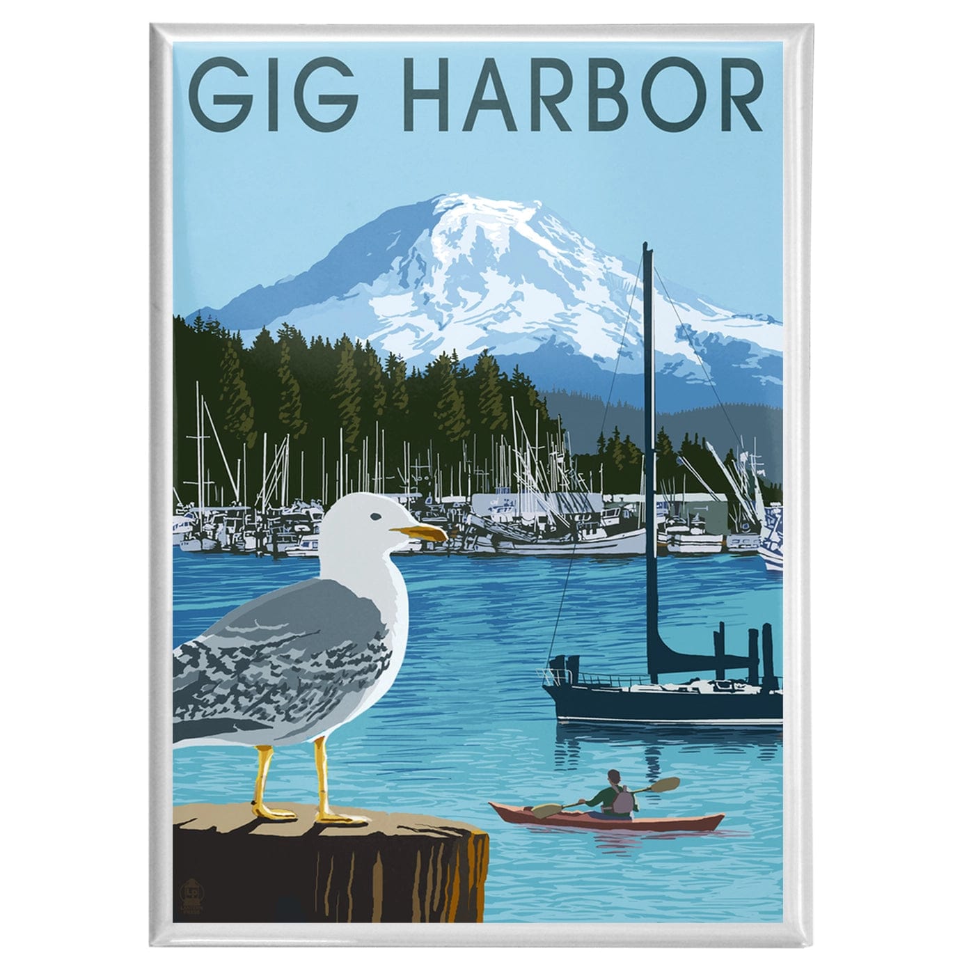 Lantern Press Magnet Gig Harbor, Washington, Day Scene Magnet