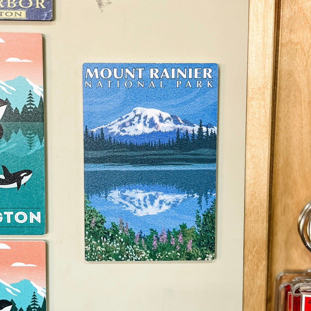 Lantern Press Magnet Mount Rainier, Washington Reflection Lake Magnet