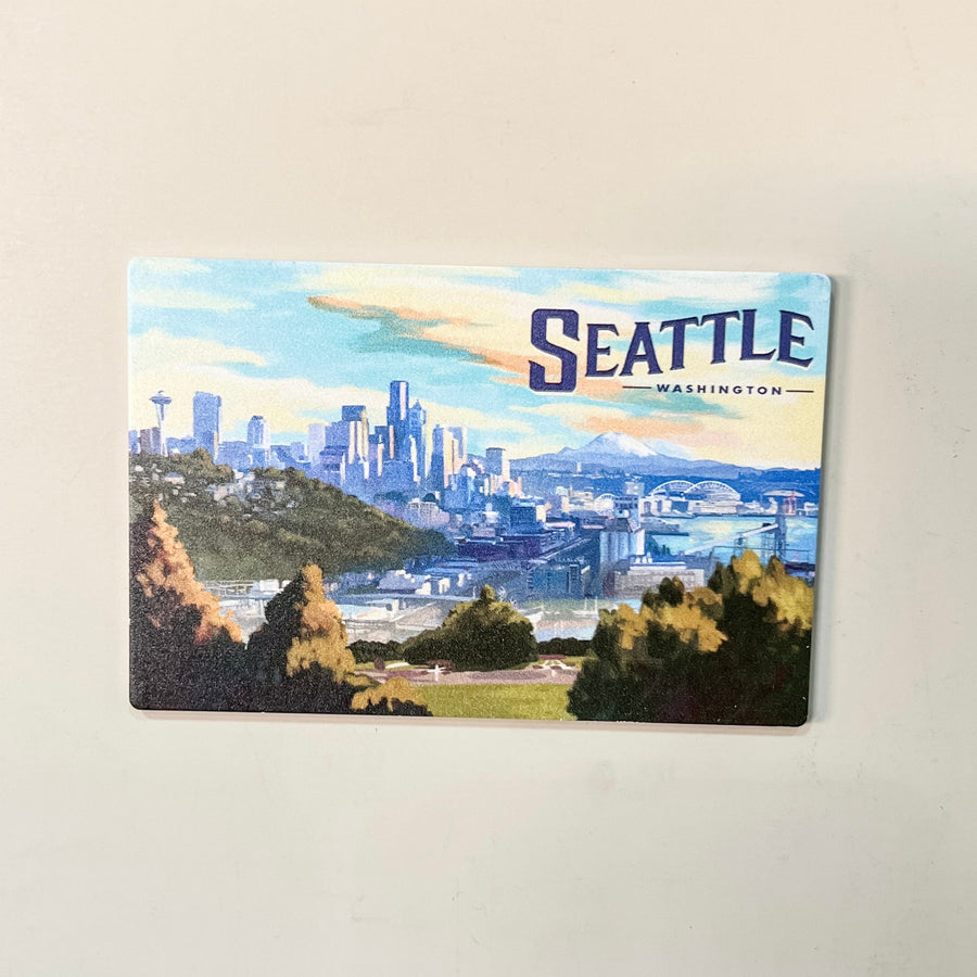 Lantern Press Magnet Seattle, Washington Skyline Oil Painting Magnet