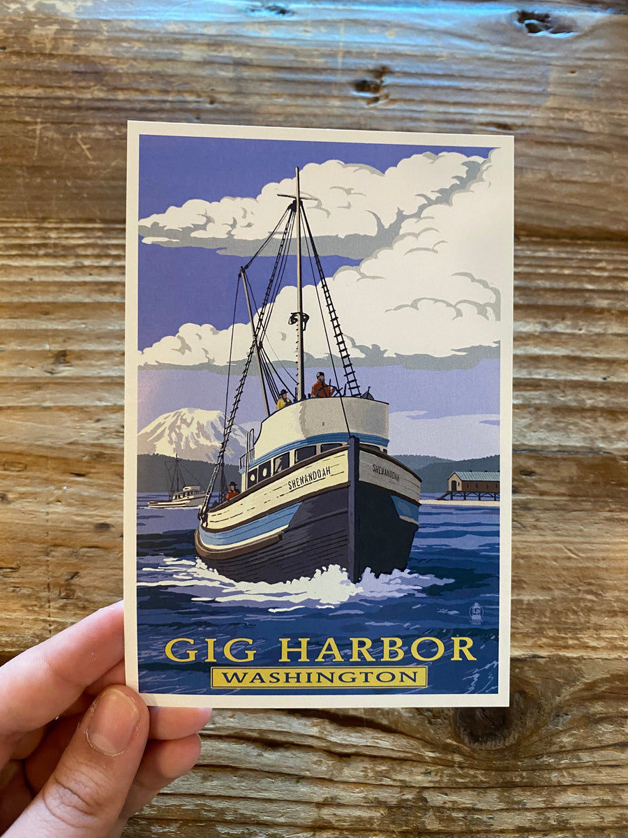 Lantern Press Postcard Gig Harbor Shenandoah Boat Postcard