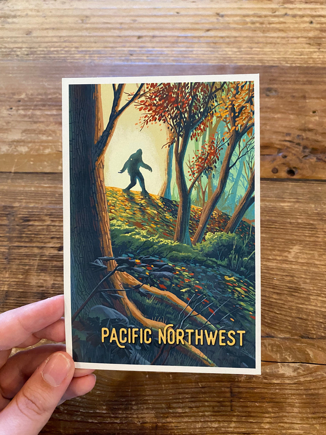 Lantern Press Postcard PNW Home of Bigfoot WPA Style Postcard