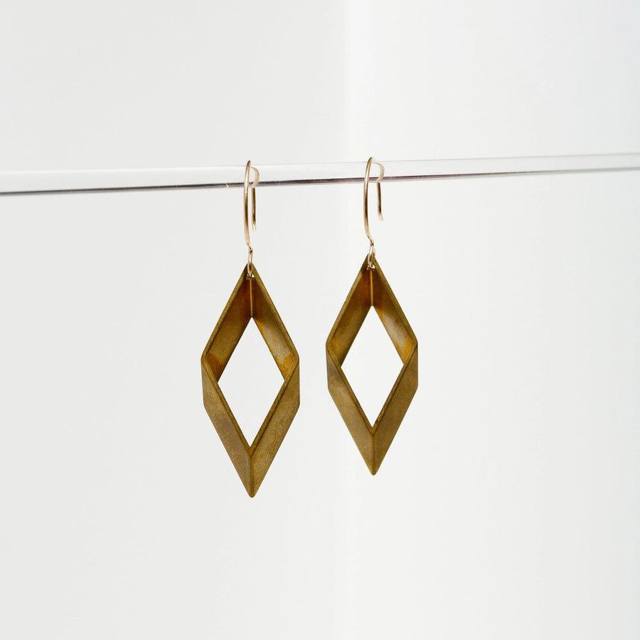 Larissa Loden Earrings Open Brass Diamond Earrings