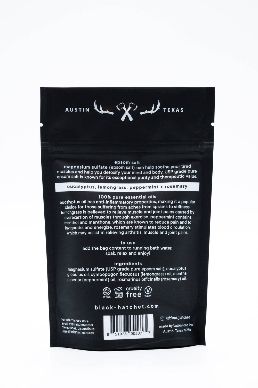 Latika Beauty Gifts Black Hatchet Muscle Bath Salt