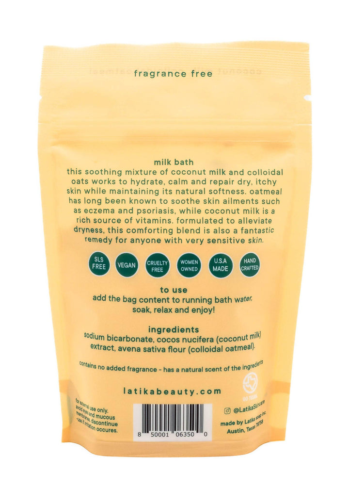 Latika Beauty Gifts Fall Vegan Milk Bath Soak – Fragrance-Free