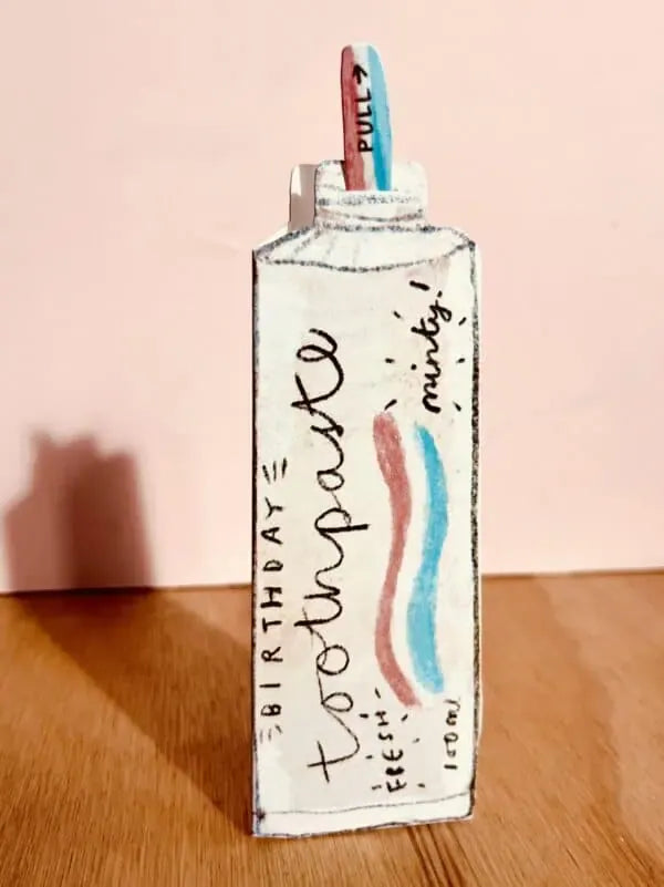 Laura Skilbeck Cards Birthday Toothpaste Pull-Out Card