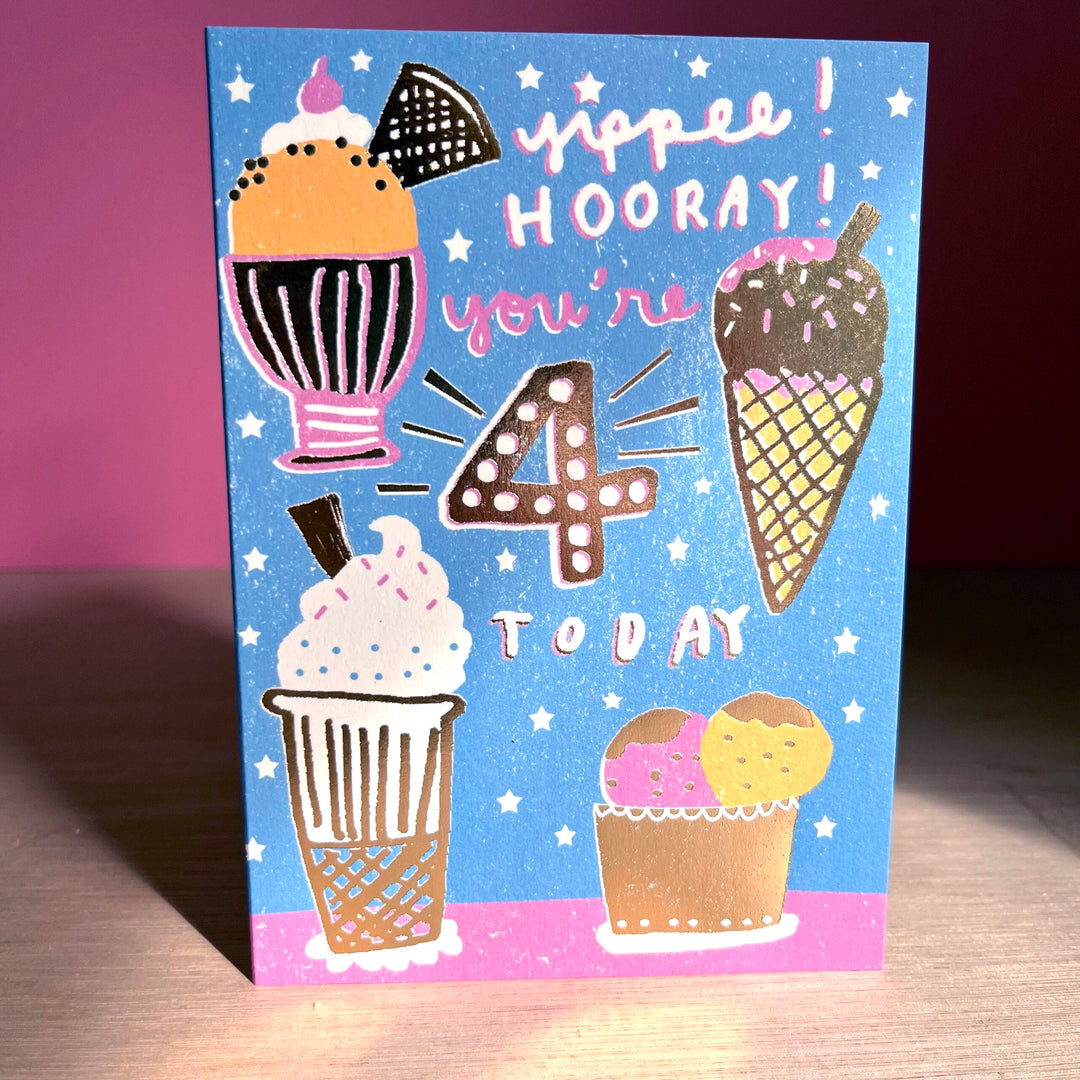 Laura Skilbeck Cards Four Today Birthday Card
