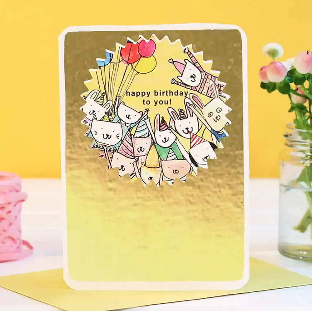 Laura Skilbeck Cards Gold Birthday Card