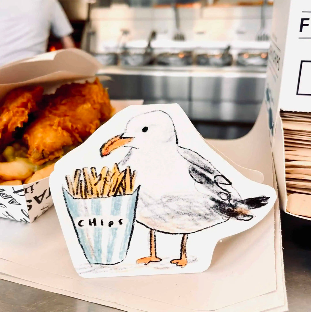 Laura Skilbeck Cards Seagull & Chips Card