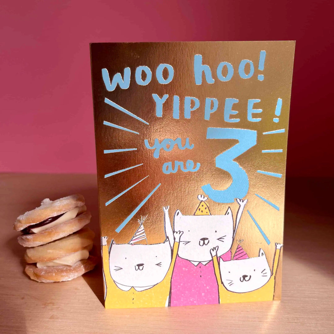 Laura Skilbeck Cards Three Today Birthday Card