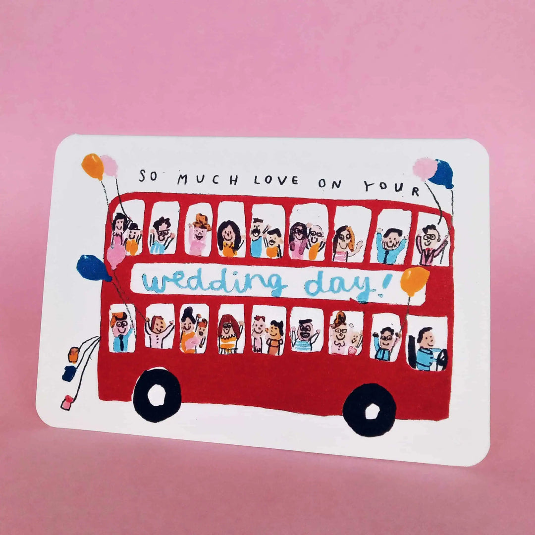 Laura Skilbeck Cards Wedding Bus Card