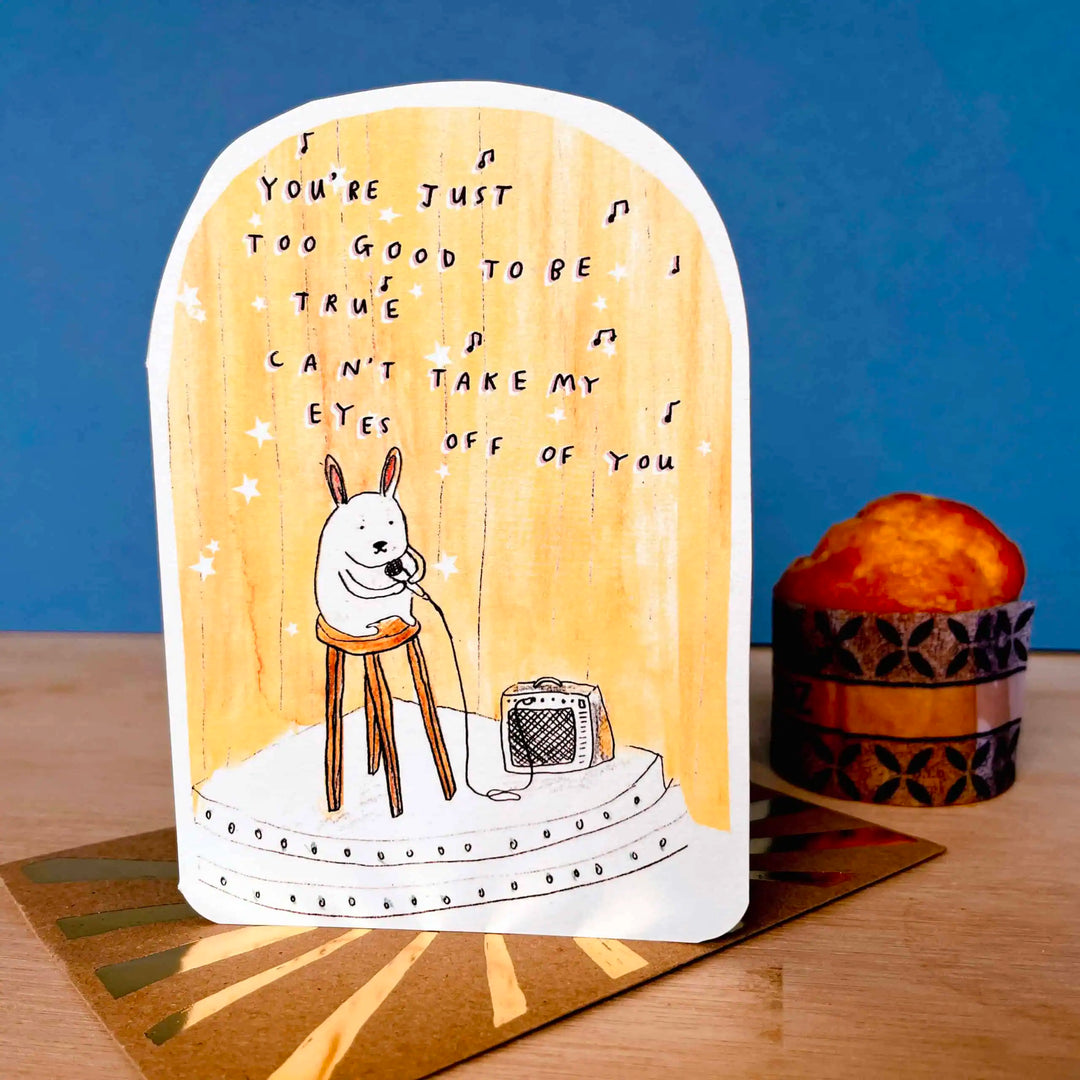 Laura Skilbeck Cards You're Just Too Good To Be True Bunny Card