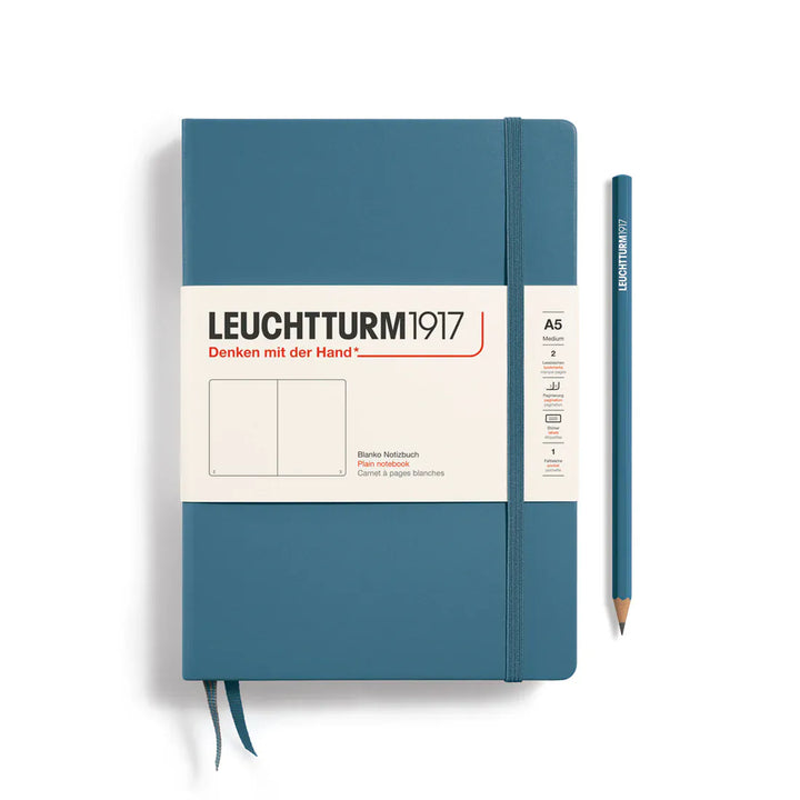 Leuchtturm1917 Paper Blank / Stone Blue Leuchtturm1917 Notebook Medium (A5) - Hardcover
