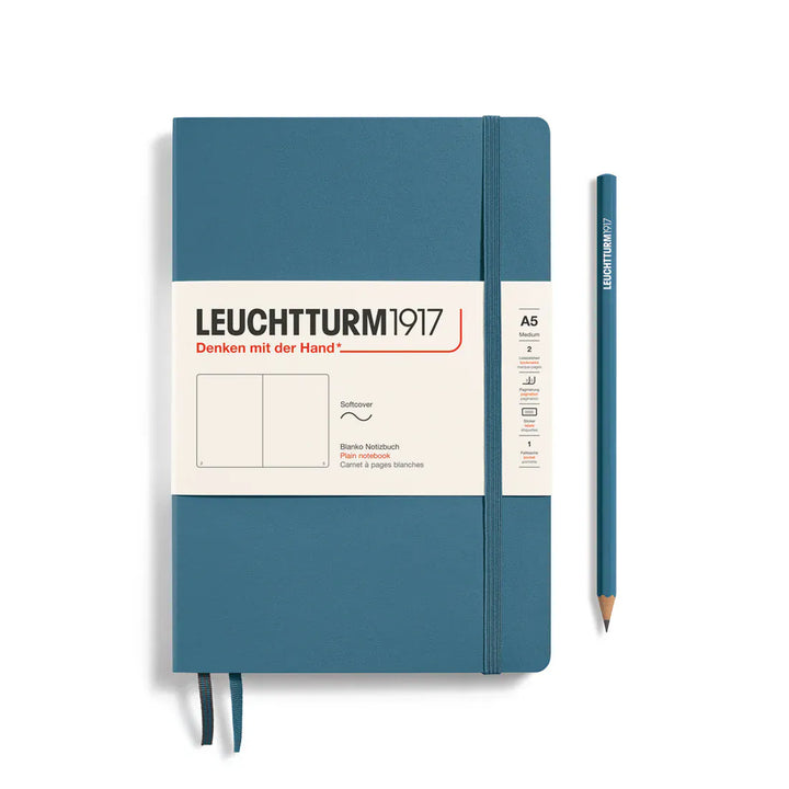 Leuchtturm1917 Paper Blank / Stone Blue Leuchtturm1917 Notebook Medium (A5) - Softcover
