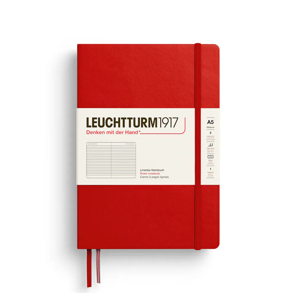 Leuchtturm1917 Paper Lined / Cherry Leuchtturm1917 Notebook Medium (A5) - Hardcover