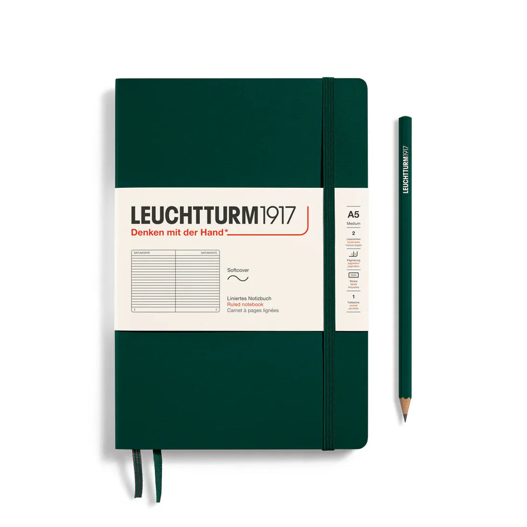 Leuchtturm1917 Paper Lined / Forest Green Leuchtturm1917 Notebook Medium (A5) - Softcover