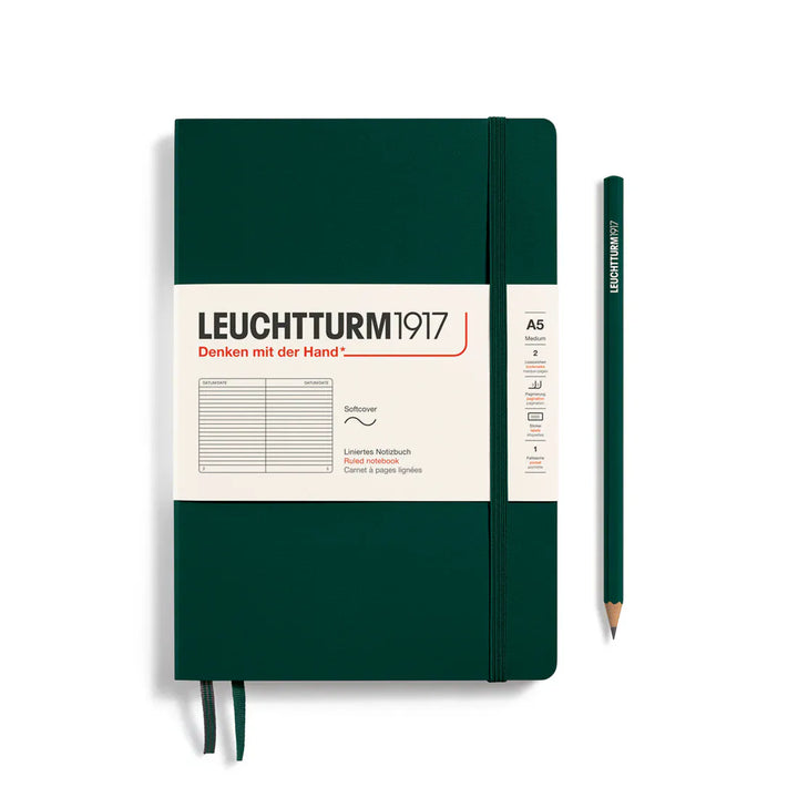 Leuchtturm1917 Paper Lined / Forest Green Leuchtturm1917 Notebook Medium (A5) - Softcover