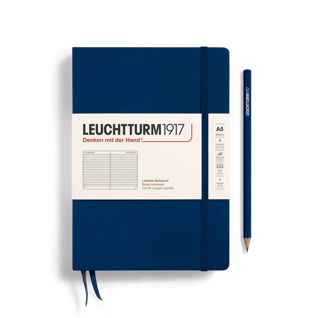Leuchtturm1917 Paper Lined / Navy Leuchtturm1917 Notebook Medium (A5) - Hardcover