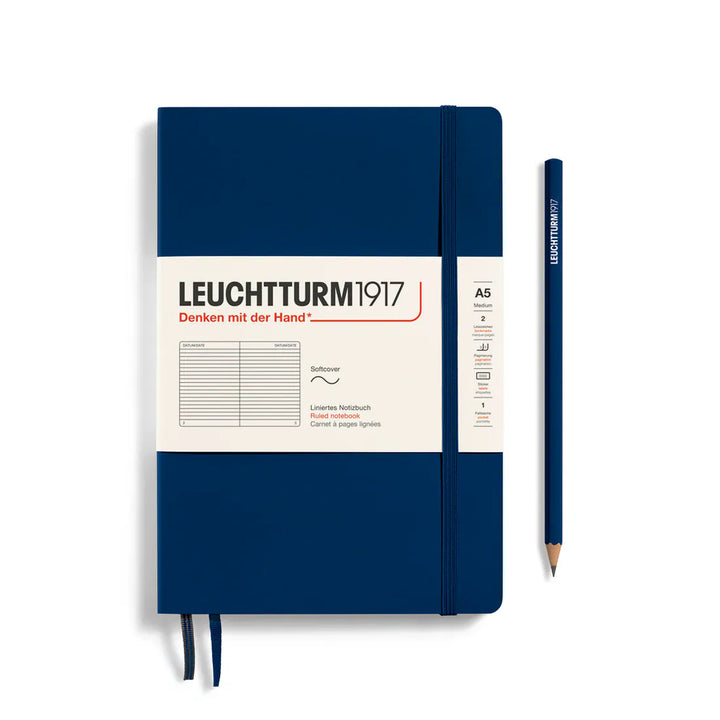 Leuchtturm1917 Paper Lined / Navy Leuchtturm1917 Notebook Medium (A5) - Softcover