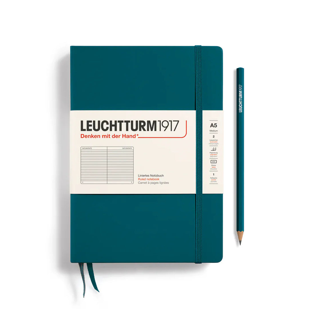 Leuchtturm1917 Paper Lined / Pacific Green Leuchtturm1917 Notebook Medium (A5) - Hardcover
