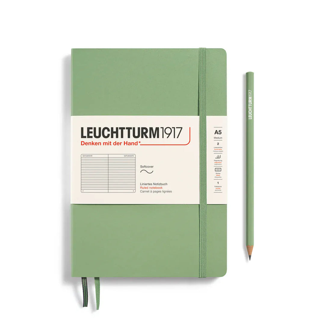 Leuchtturm1917 Paper Lined / Sage Leuchtturm1917 Notebook Medium (A5) - Softcover