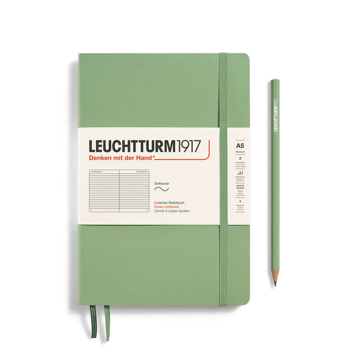 Leuchtturm1917 Paper Lined / Sage Leuchtturm1917 Notebook Medium (A5) - Softcover
