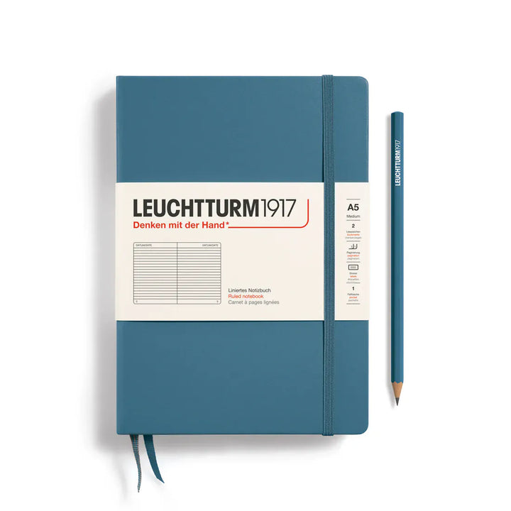 Leuchtturm1917 Paper Lined / Stone Blue Leuchtturm1917 Notebook Medium (A5) - Hardcover