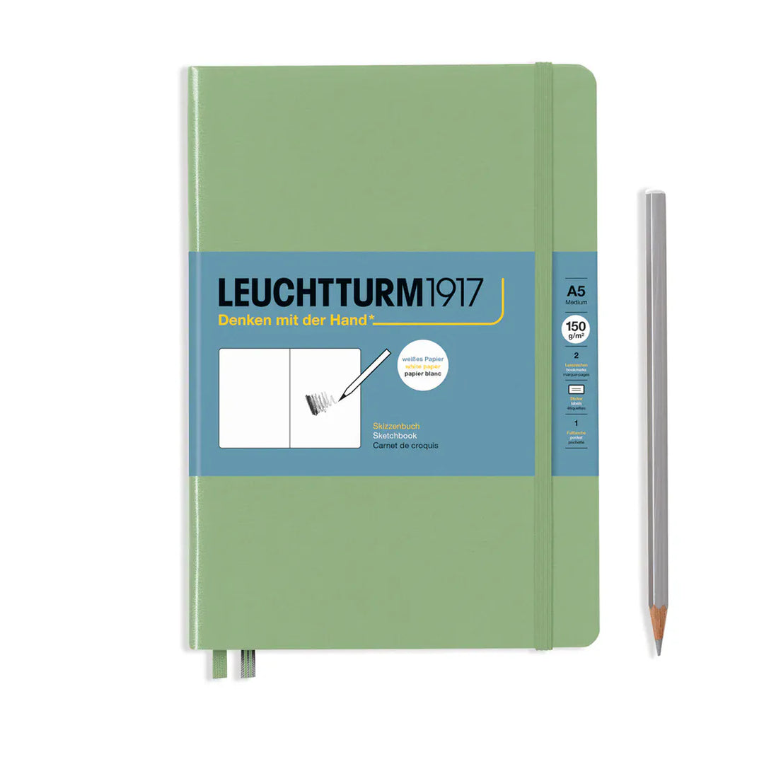 Leuchtturm1917 Paper Medium A5 / Sage Leuchtturm Sketchbook, 112 pages, 150 g/sqm