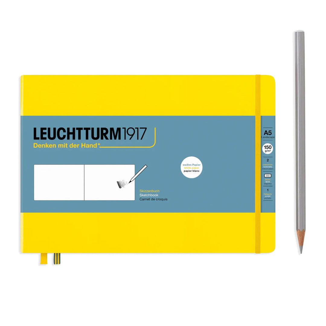 Leuchtturm1917 Paper Medium Landscape / Lemon Leuchtturm Sketchbook, 112 pages, 150 g/sqm